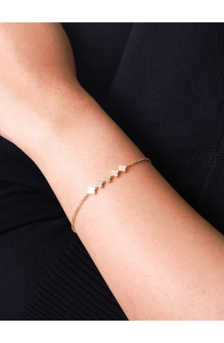 DEVATA Clover Chain Bracelet in 14K Gold, 5mm, Alternate, color, Yellow Gold