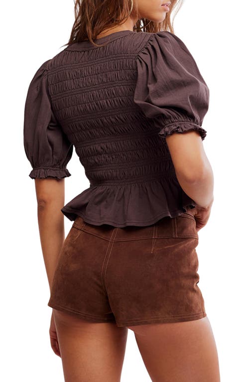Free People Maxey Knit Top In French Chocolate In Purple
