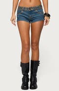 EDIKTED Studded Denim Shorts