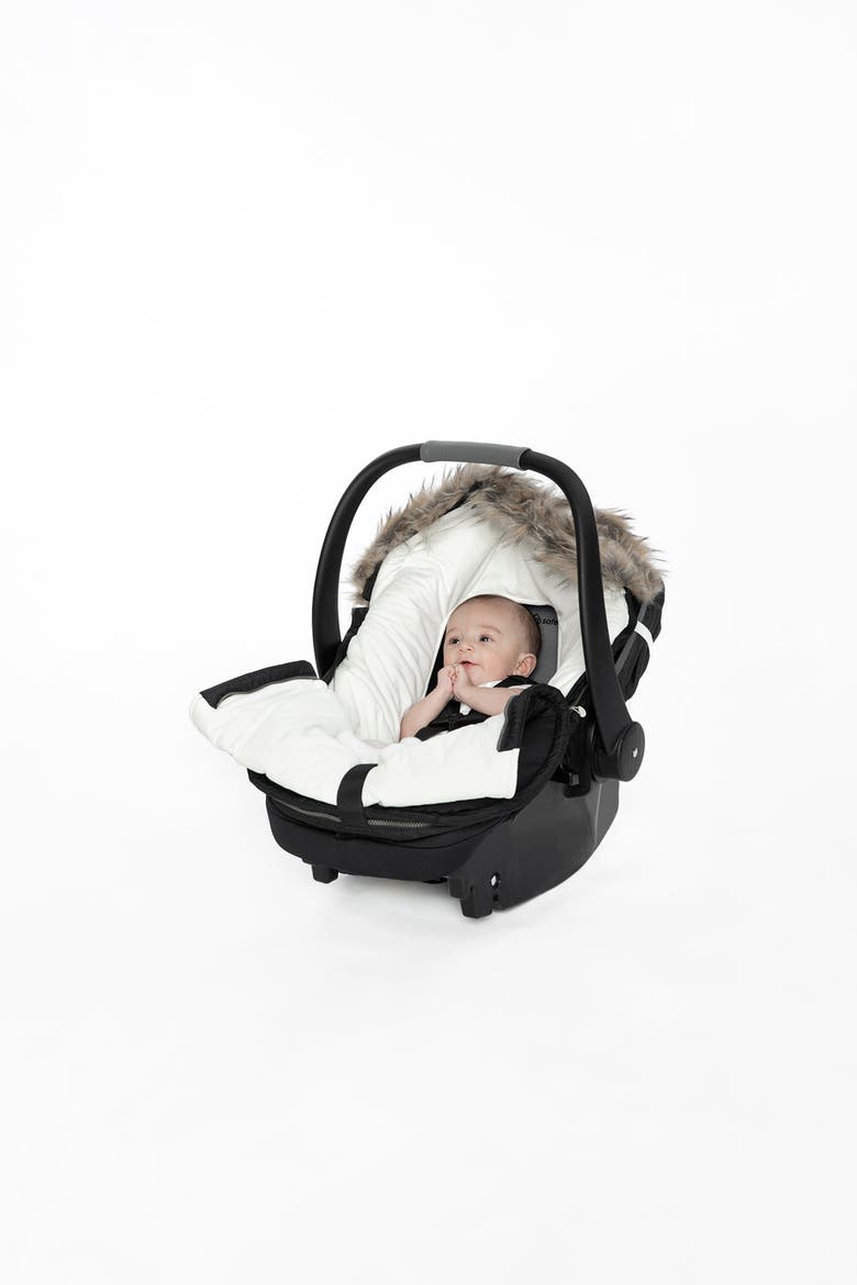 Bunting Bag Detachable Back Hooded Car Seat and Stroller, Alternate, color, Noir