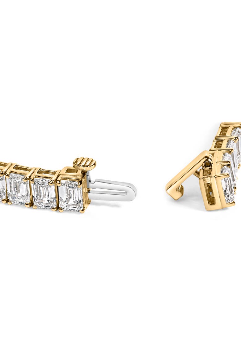 IGI Certified 14K Yellow Gold 18 1/2 Cttw Emerald Cut Lab Grown Diamond Tennis Bracelet, Alternate, color, Yellow Gold