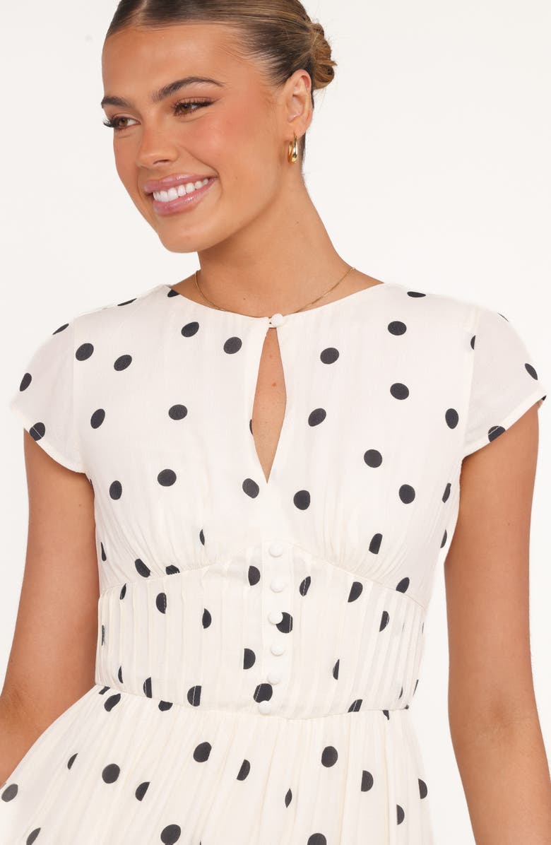 Petal & Pup Darline Dot Keyhole Midi Dress, Alternate, color,