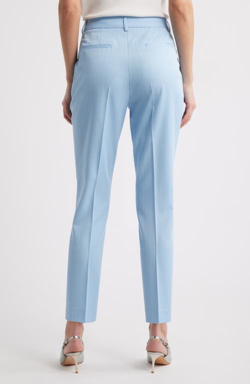 Tahari Asl Classic Pinstripe Straight Leg Pants In Ice Blue