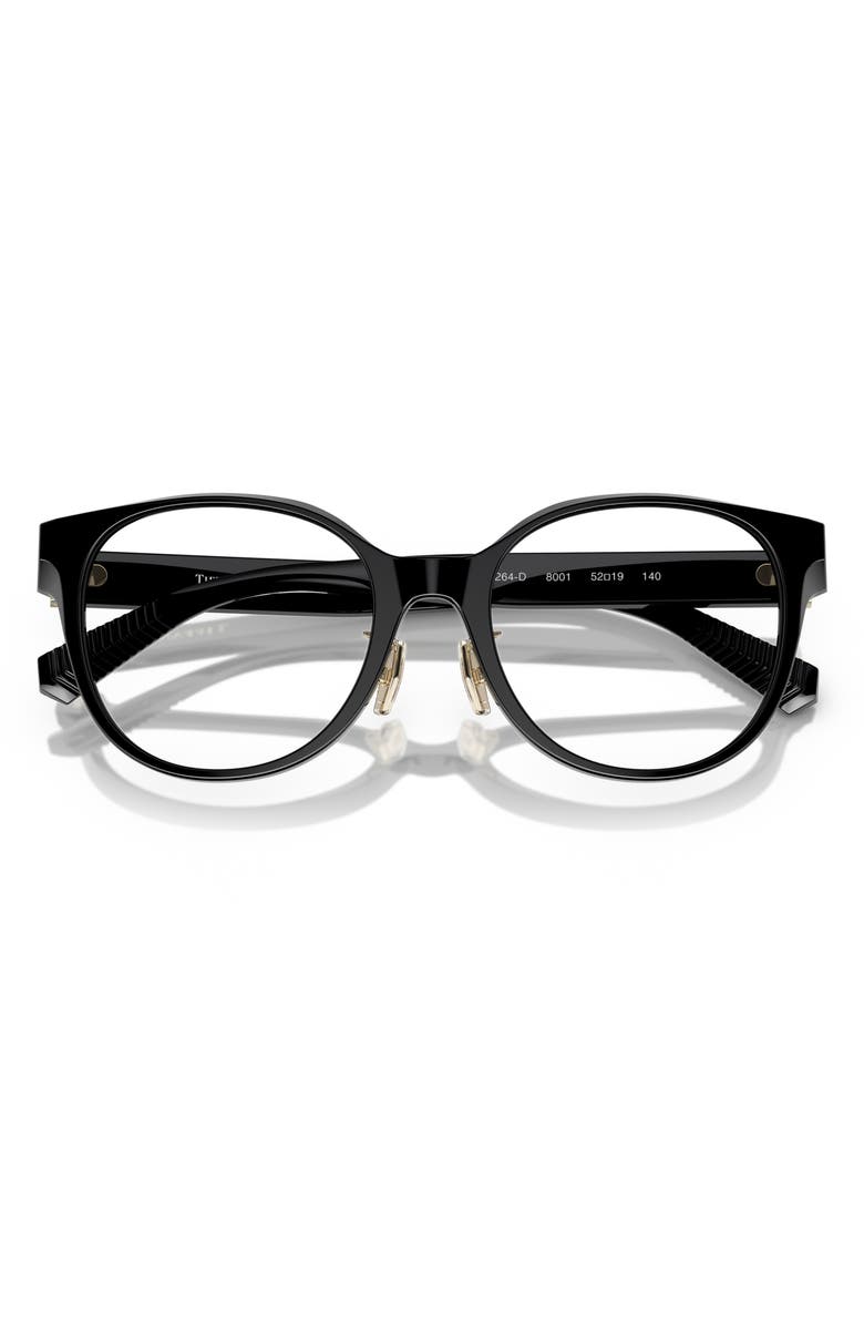 Tiffany & Co. 52mm Round Optical Glasses, Alternate, color, Black