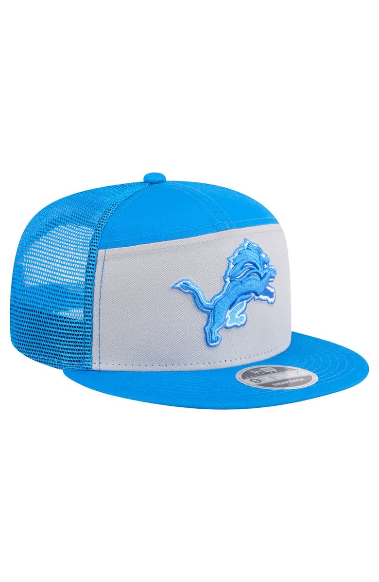 New Era Men's New Era Gray/Blue Detroit Lions Outdoor Split Panel 9FIFTY Snapback Hat, Alternate, color, Gray