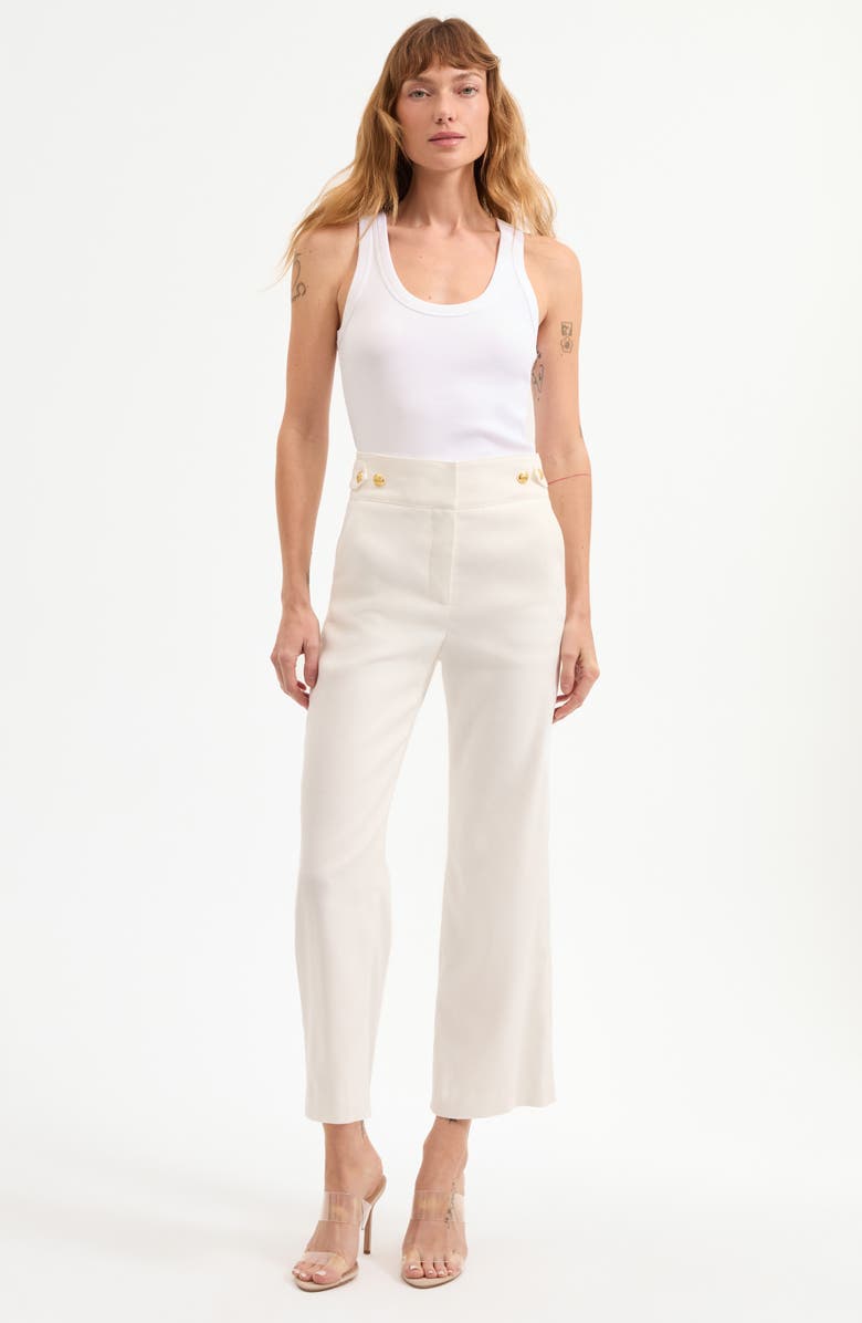 Veronica Beard Aubrie Crop Flare Linen Blend Pants, Alternate, color, 