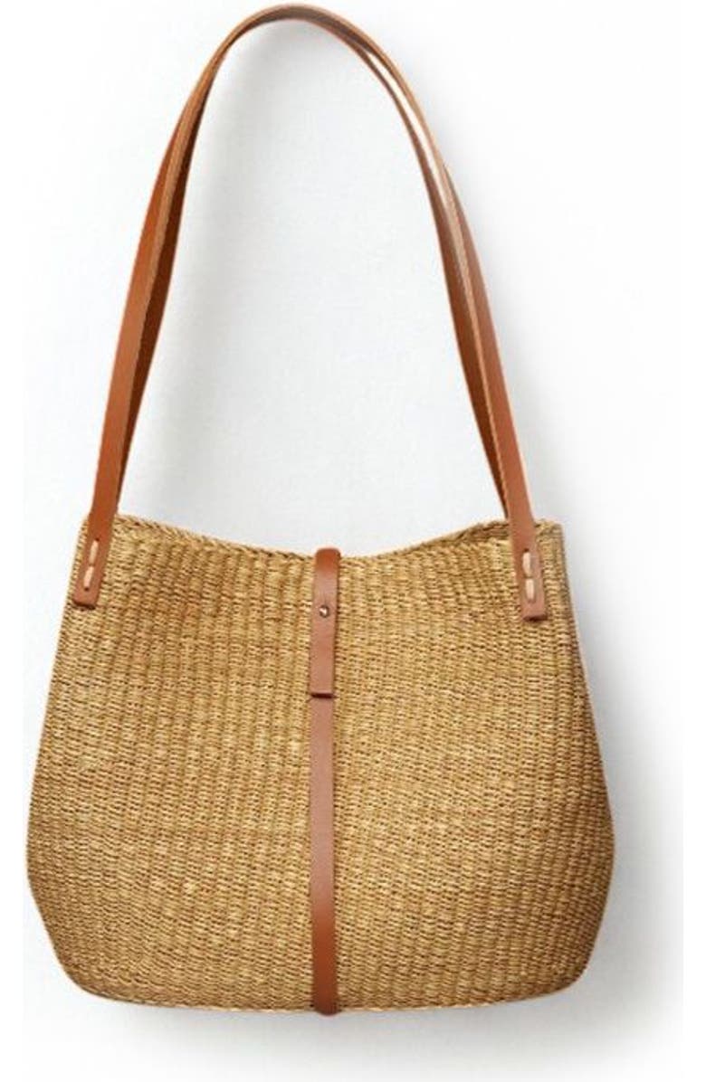 indego africa Amale Shoulder Bag, Main, color, Natural Elephant Grass