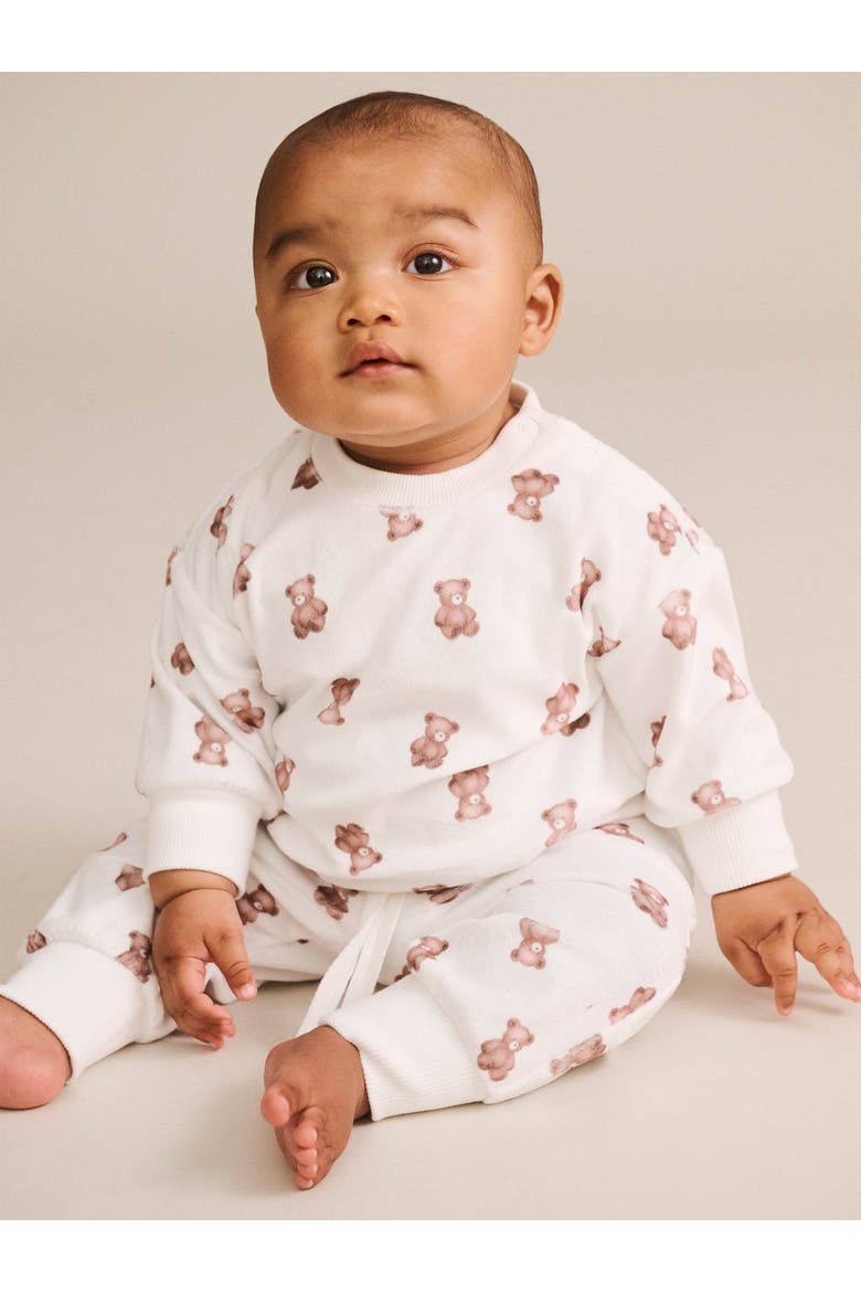 My First Hux Velour 2Pc Set, Alternate, color, Almond Milk