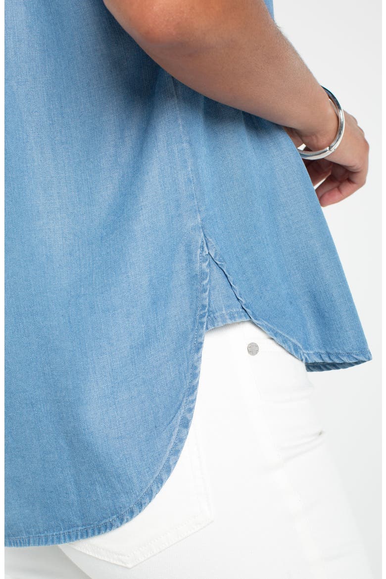 Popover Chambray Top, Alternate, color, SUNLIT BLUE