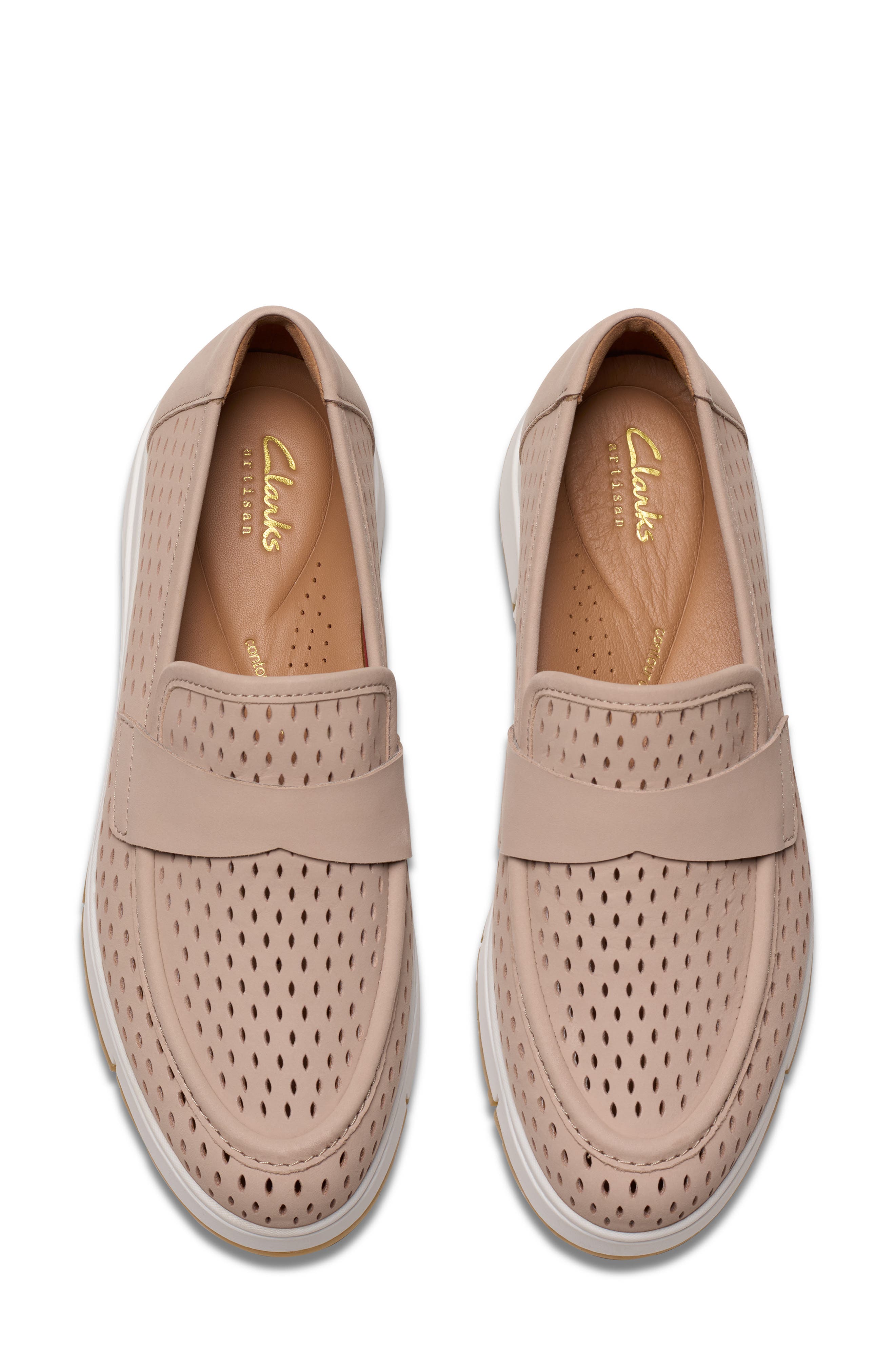 Loriini Edge Platform Wedge Loafer, Alternate, color, SAND NUBUCK