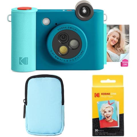 Smile+ 2-in-1 Instant Camera w/ Blue Case Bundle