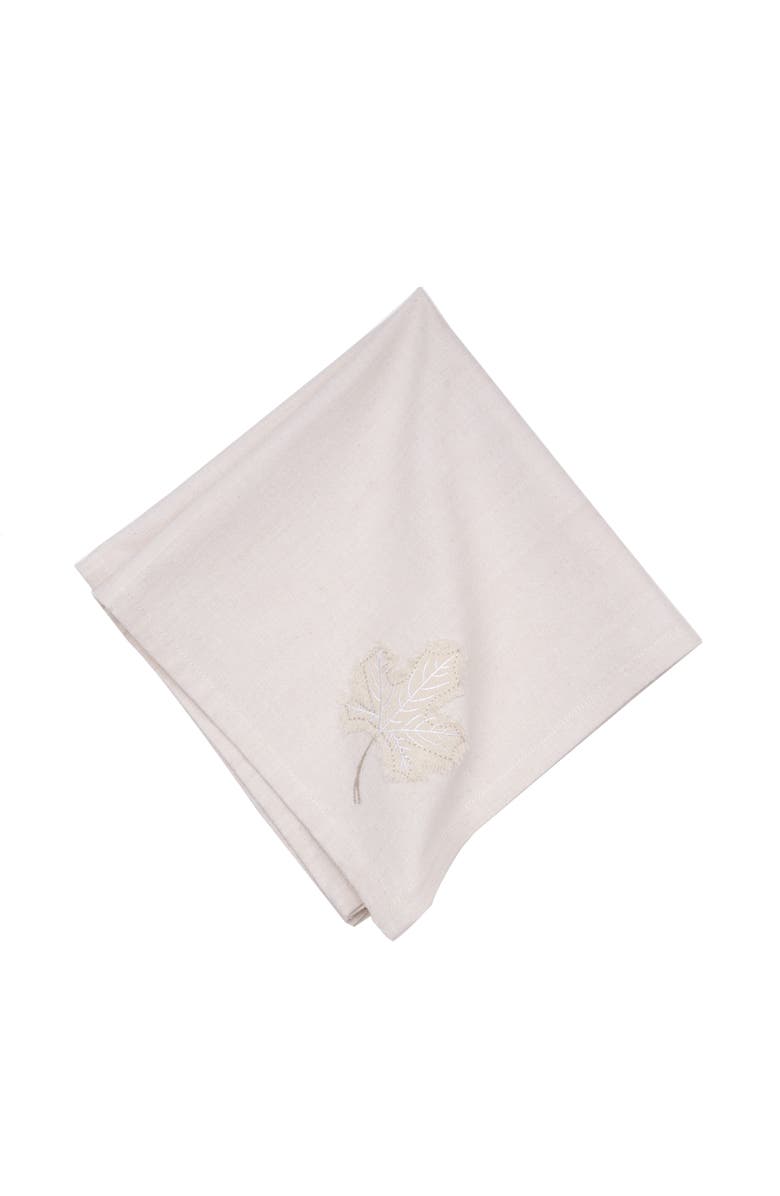 C&F Home Neutral Maple Leaves Napkins Set of 6, Alternate, color, White