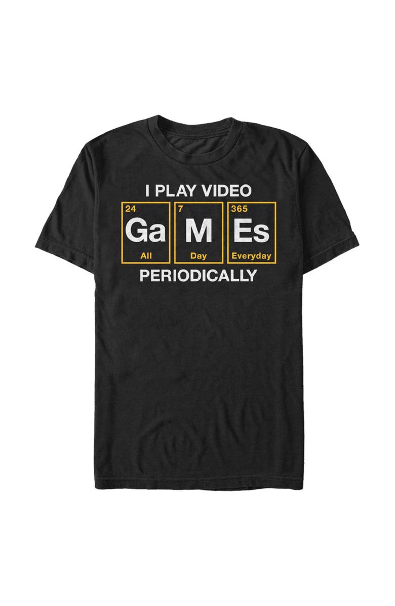 Lost Gods Men's Lost Gods Periodic Table Video Games Graphic T-Shirt, Main, color, Black