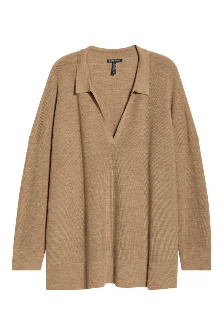 Classic Collar Merino Wool Sweater, Alternate, color, BISCUIT