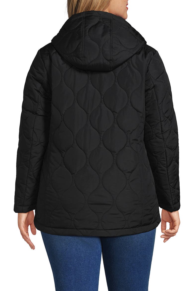 Plus Size Print FeatherFree Quilted Insulated Jacket, Alternate, color, Black
