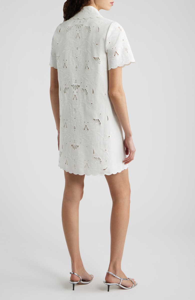 Elie Tahari The Marianna Embroidered Cotton Shirtdress, Alternate, color,