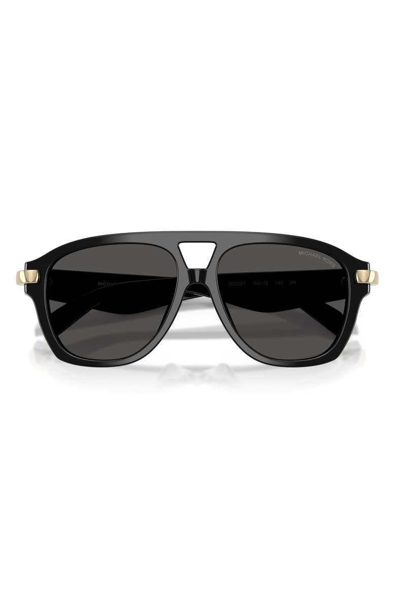 Michael Kors Grenada 56mm Aviator Sunglasses, Alternate, color, Black / Grey Mono