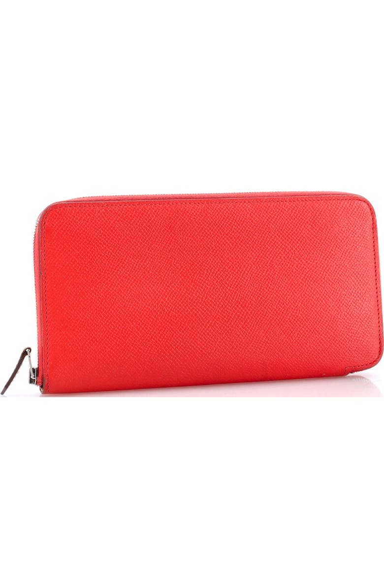 Pre-Owned Hermes Azap Zip Around Wallet Silk'in Epsom Long, Alternate, color, Rouge Pivoine