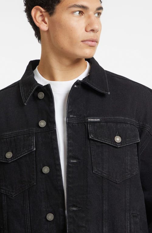 Guess Jeans Oversize Denim Trucker Jacket In Black