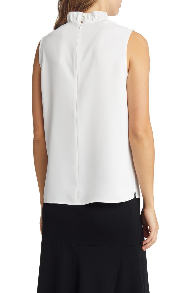 Ming Wang Ruffle Collar Sleeveless Crepe Blouse, Alternate, color, 