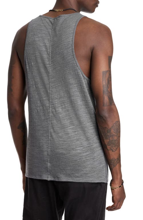 Shop John Varvatos Broome Slim Fit Linen Tank In Seal Grey