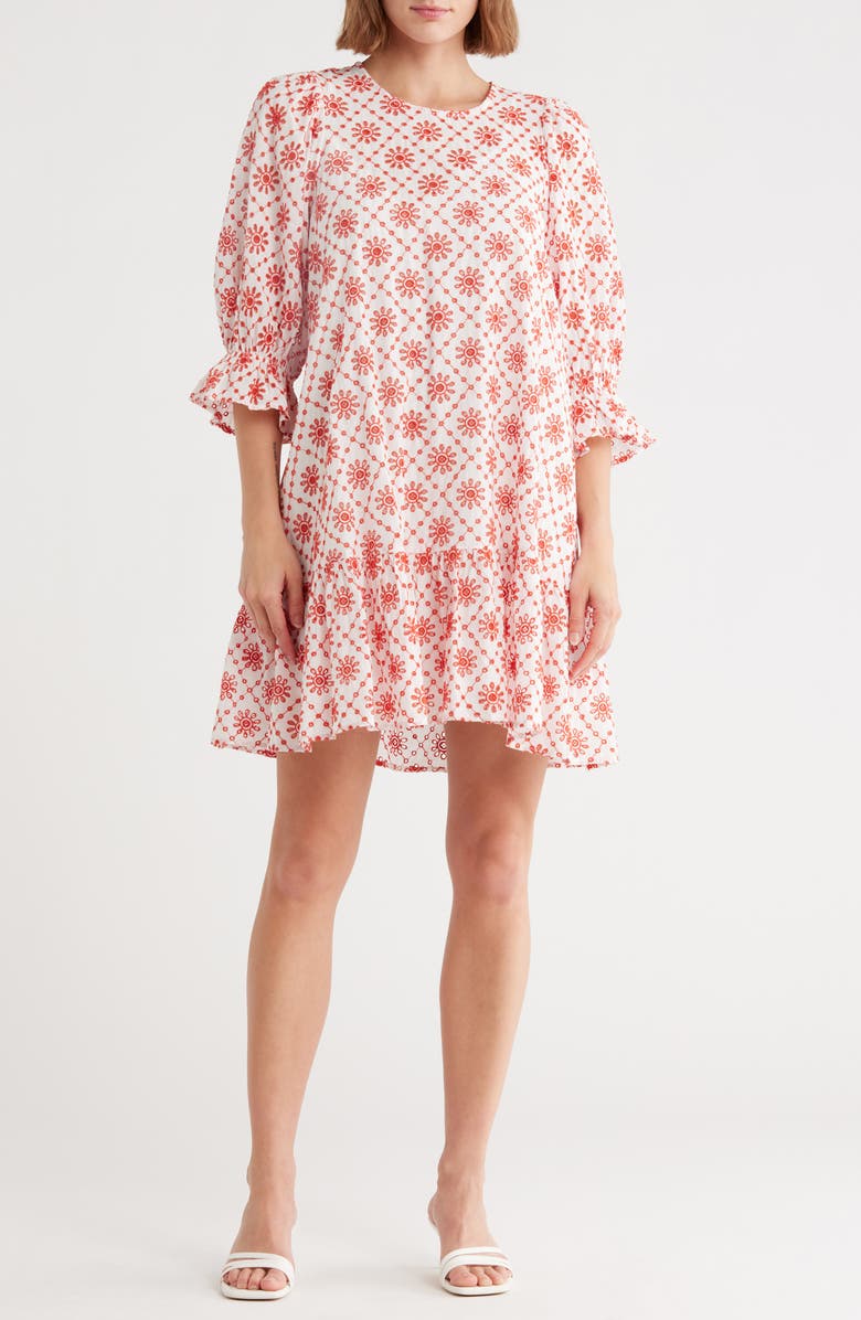 Maisie Floral Embroidered Eyelet Cotton Shift Dress | Nordstromrack Maisie Floral Embroidered Eyelet Cotton Shift Dress | Nordstromrack