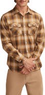 Lucky Brand Soft Knit Jersey Plaid Button-Up Shirt