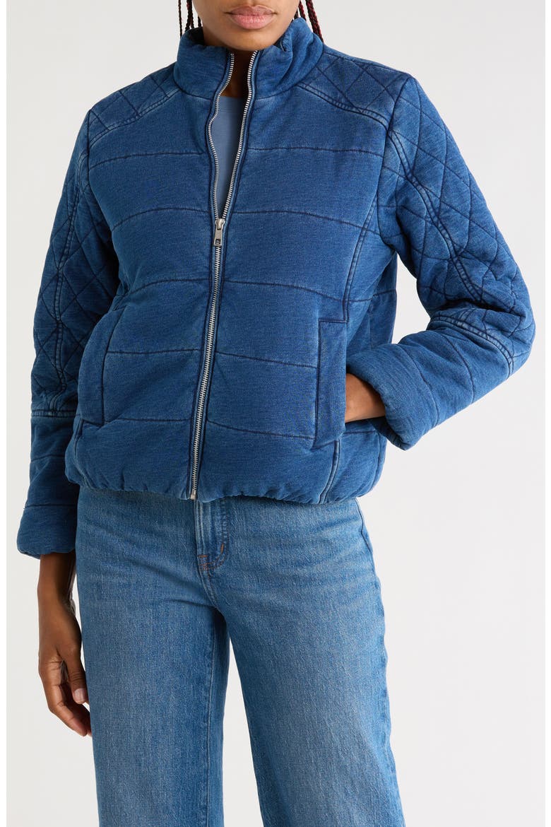 Denim Puffer Jacket, Main, color, INDIGO