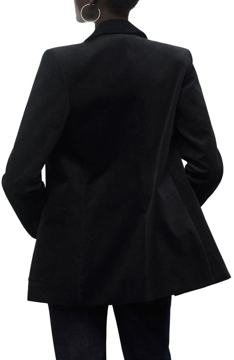 MANGO Stretch Velveteen Jacket, Alternate, color, Black