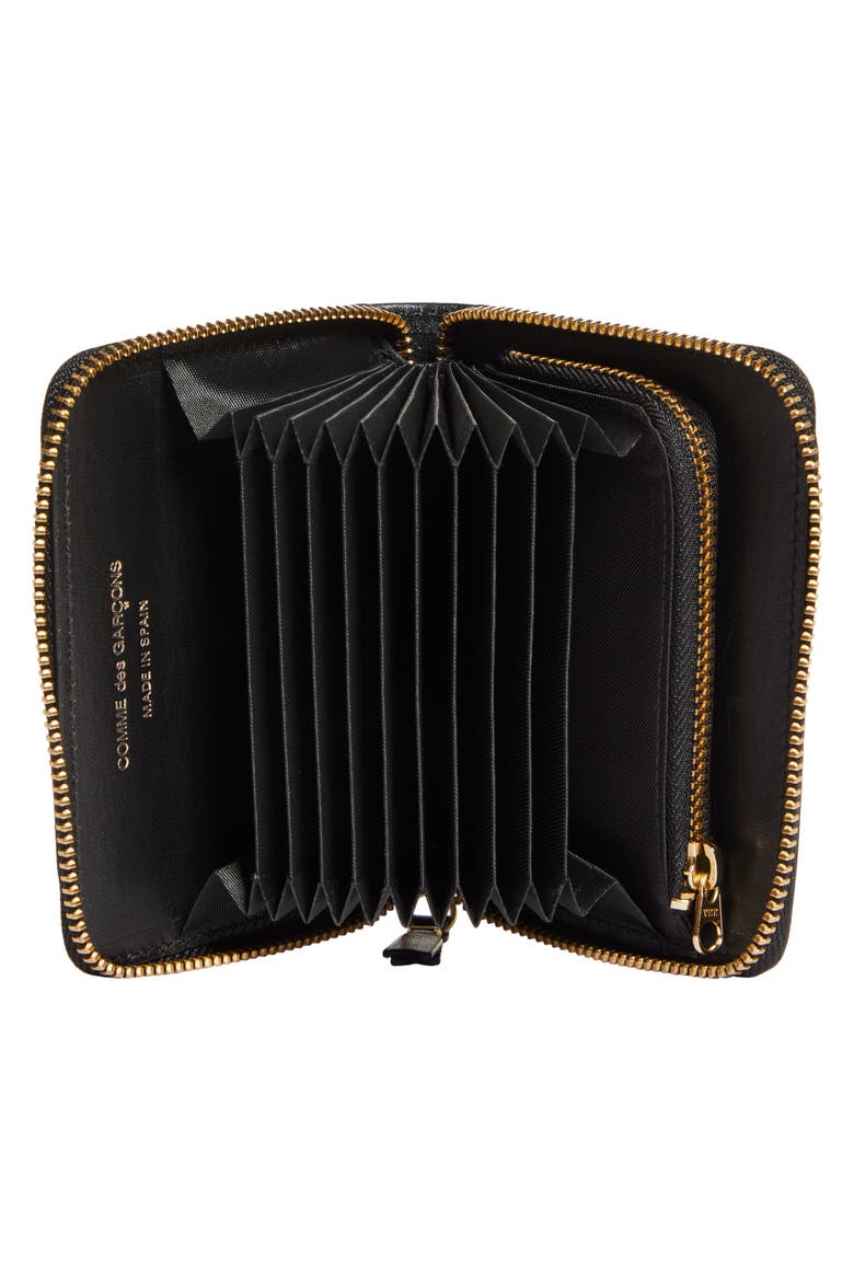 Classic Leather Zip Accordion Wallet, Alternate, color, BLACK