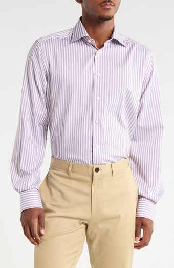 Contemporary Fit Striped Twill Dress Shirt