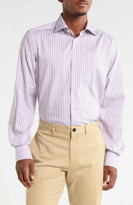 Contemporary Fit Striped Twill Dress Shirt