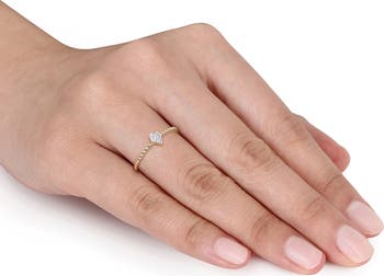 Diamond Accent Teardrop Ring - 0.03ct.