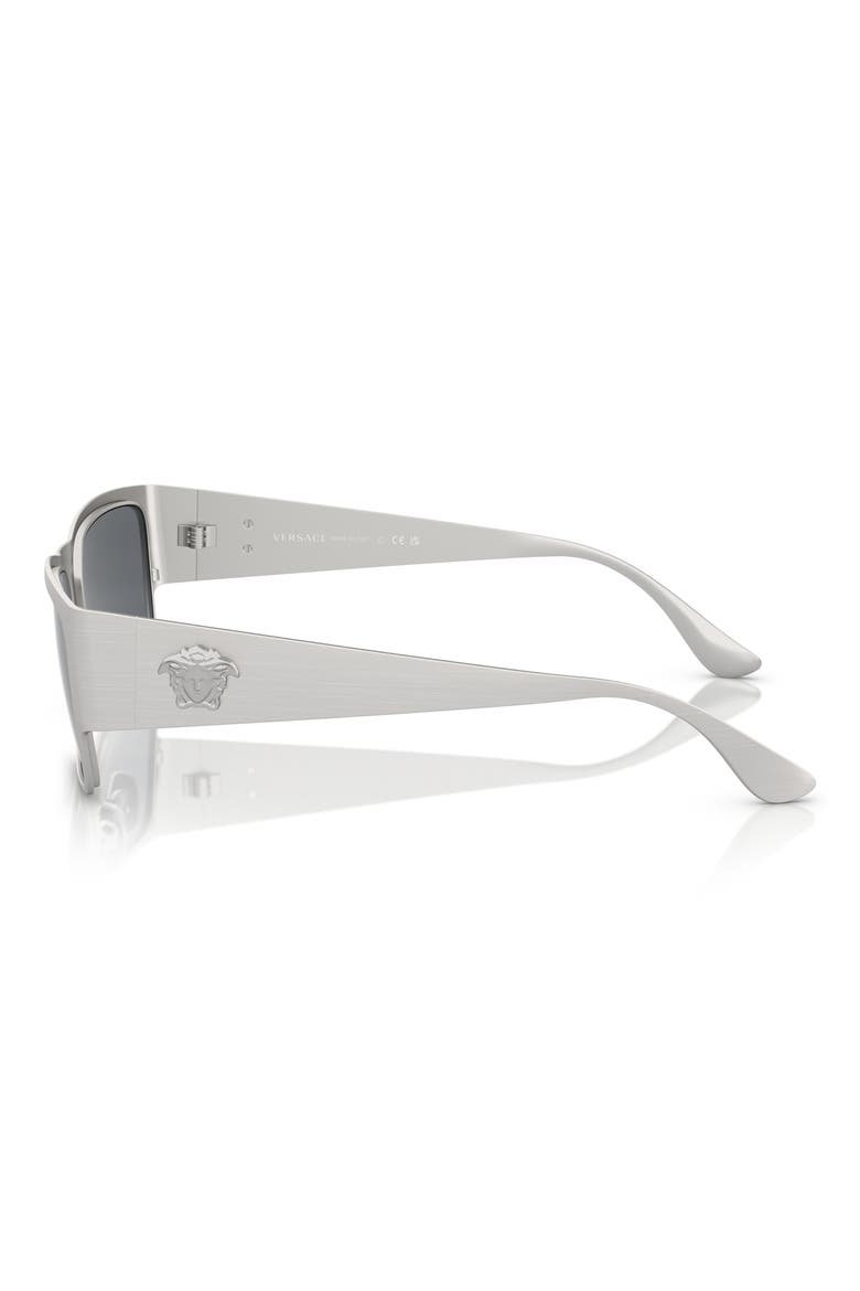 56mm Square Sunglasses, Alternate, color, SILVER