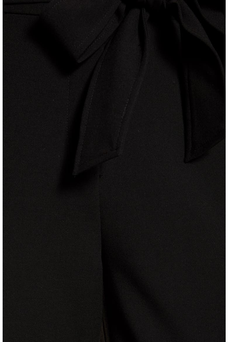 Tie Waist Twill Pants, Alternate, color, BLACK