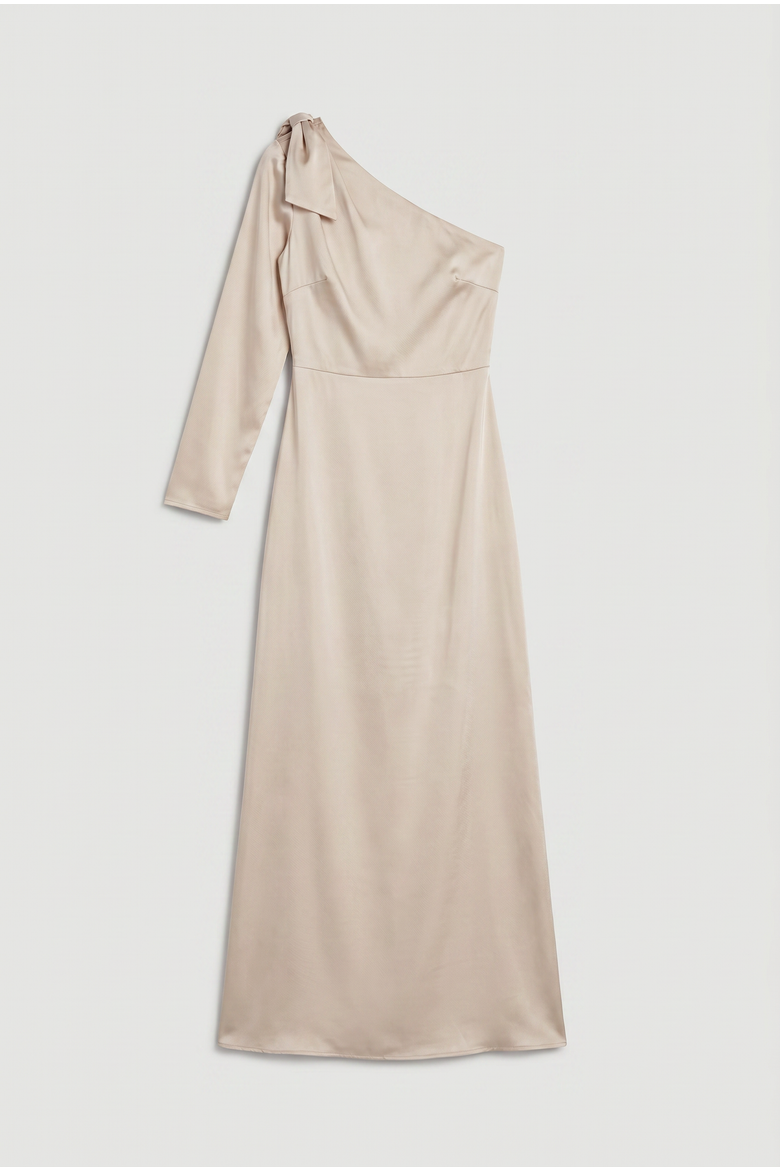 Detail Bow Maxi Dress, Alternate, color, Champagne