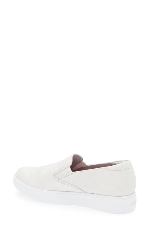 Munro Lennox Slip-on Sneaker In White Snake Print Suede