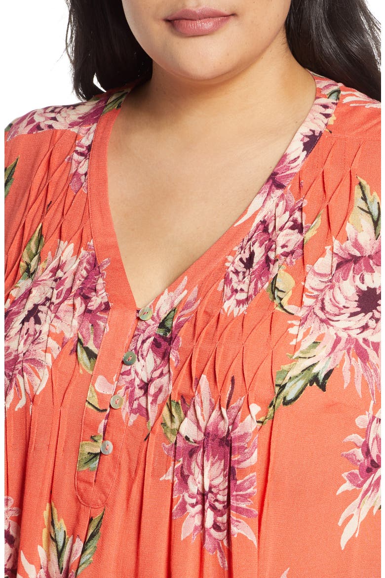 Daniel Rainn Pleat Detail Top, Alternate, color, ORANGE