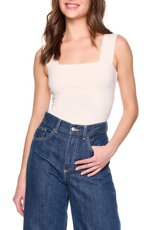 Square Neck Wide Strap Tank