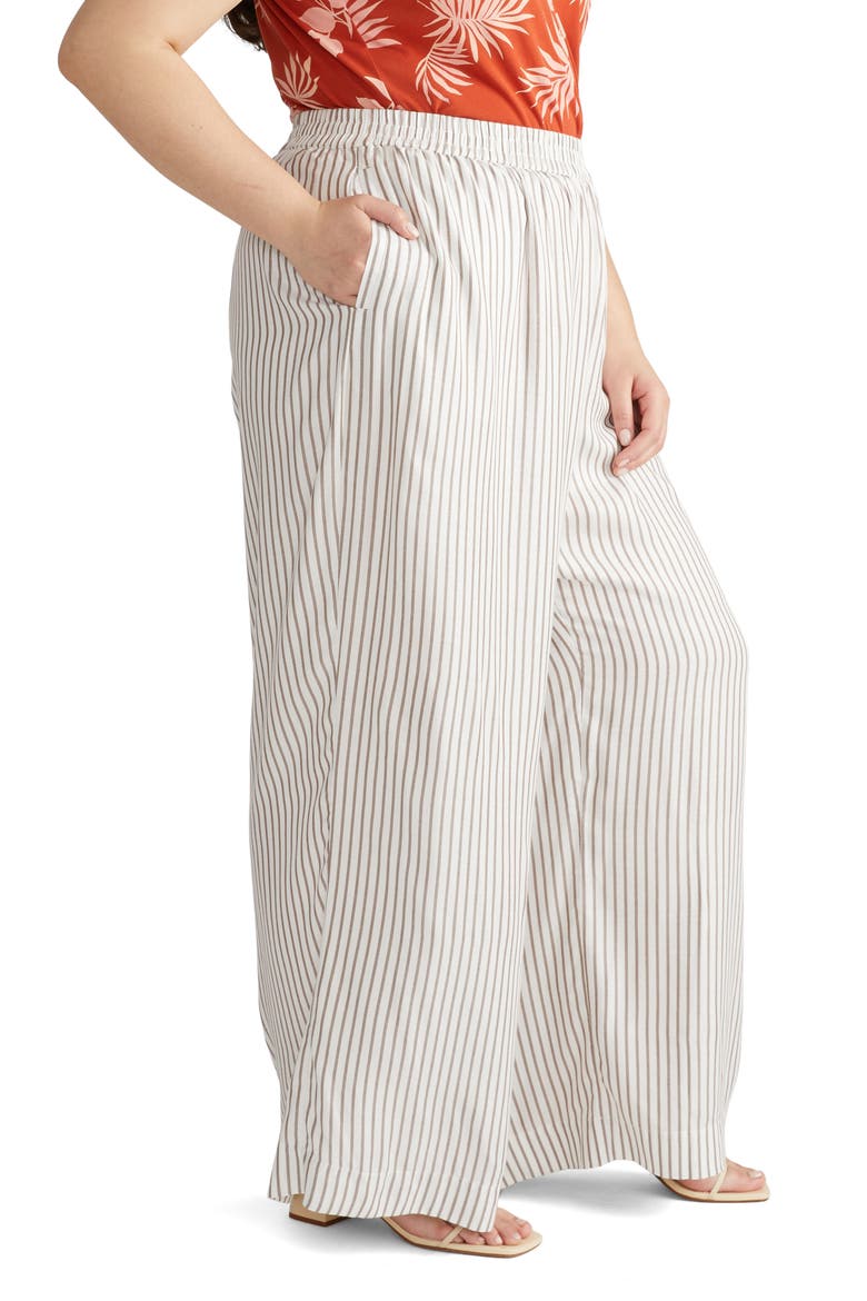 Stripe Wide Leg Beach Pants, Alternate, color, BEIGE/WHITE STRIPE