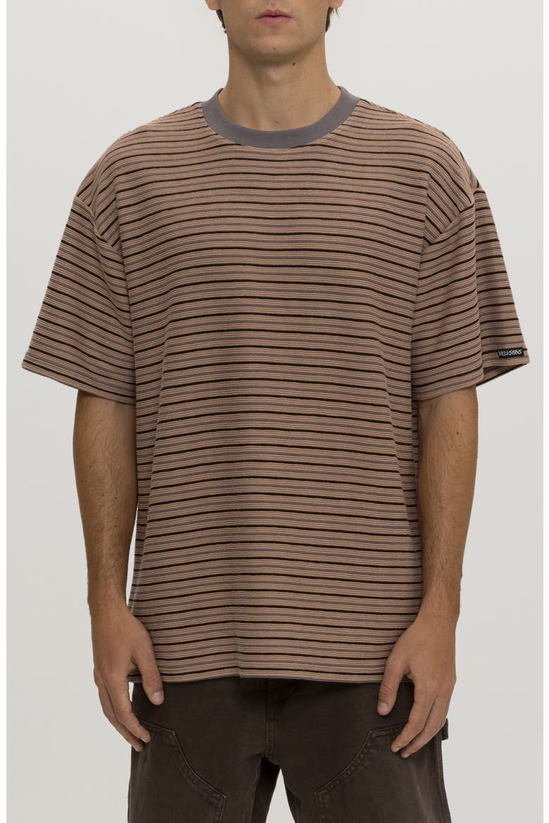 Texture Stripe T-Shirt, Main, color, SAND