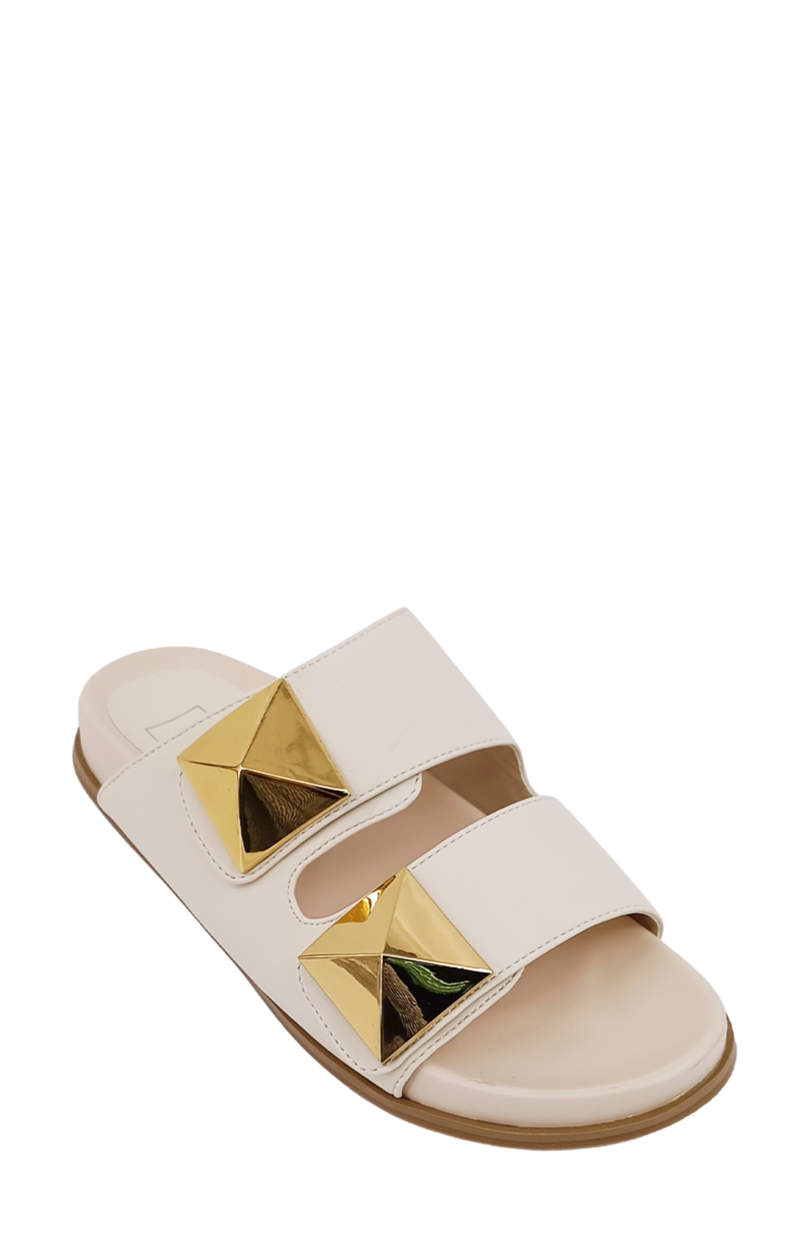 SHUSHOP Bernarda Studded Slide Sandal, Alternate, color, Beige