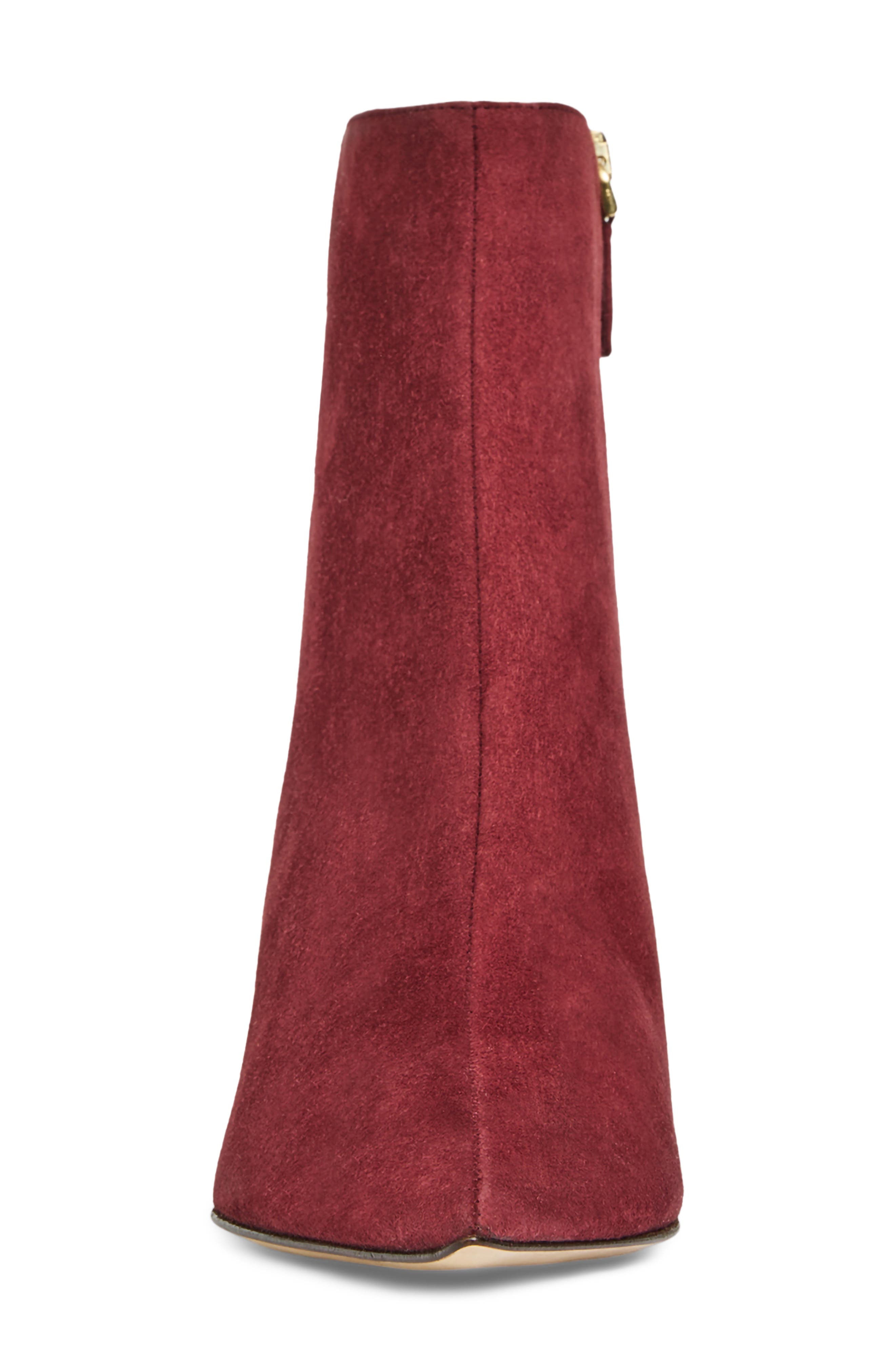Placida Pointed Toe Bootie, Alternate, color, BORDEAUX SUEDE