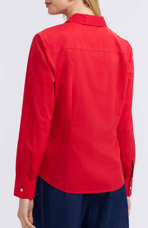 Foxcroft June Stretch Cotton Blend Button-up Shirt In Red