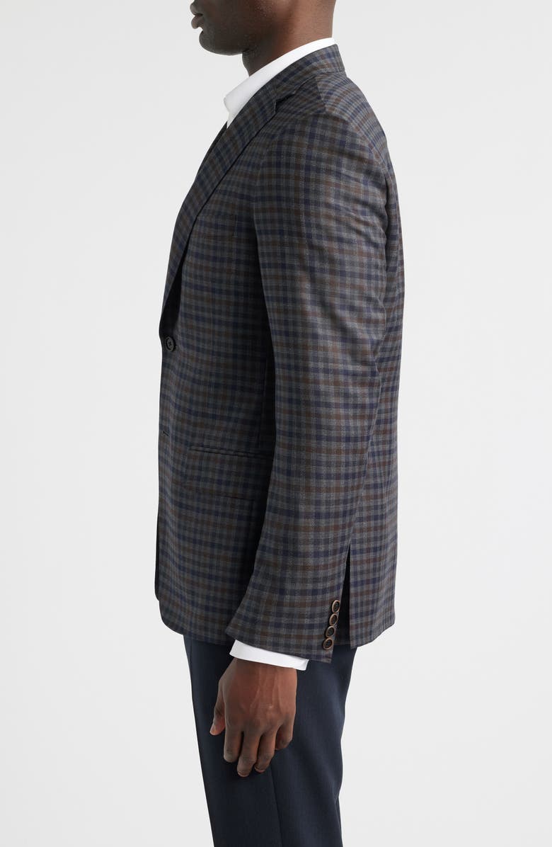Heritage Gold Milano Contemporary Fit Check Super 130s Wool Sport Coat, Alternate, color, Grey