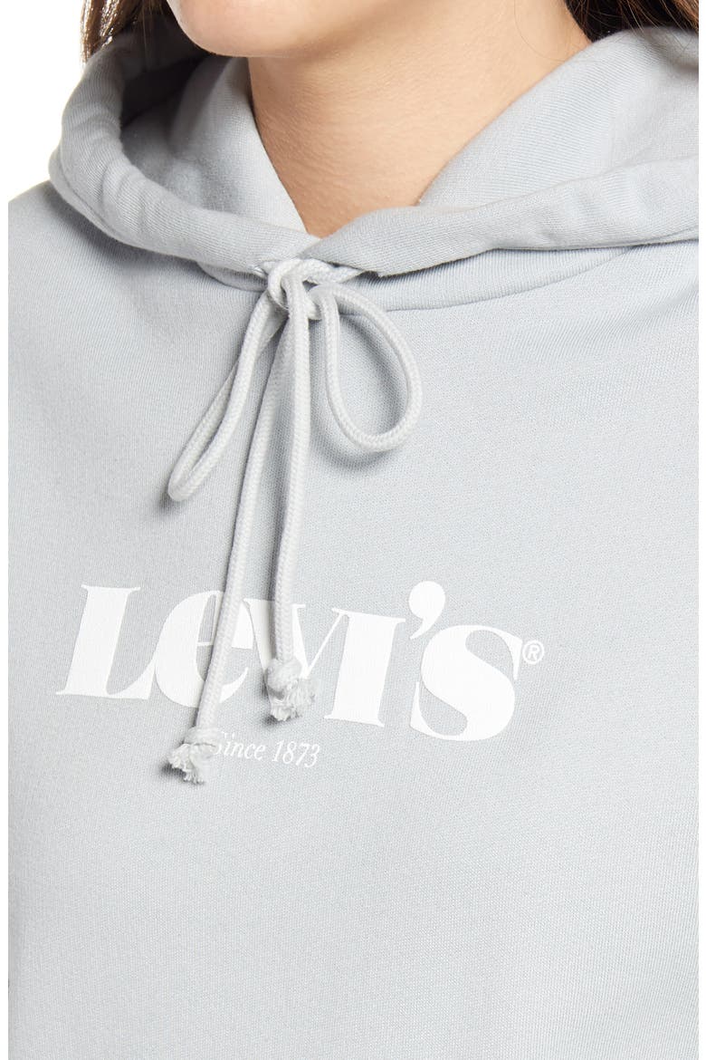Levi's® Women's Retro Graphic Hoodie, Alternate, color, HOODIE NEW LOGO II PEARL GRAY