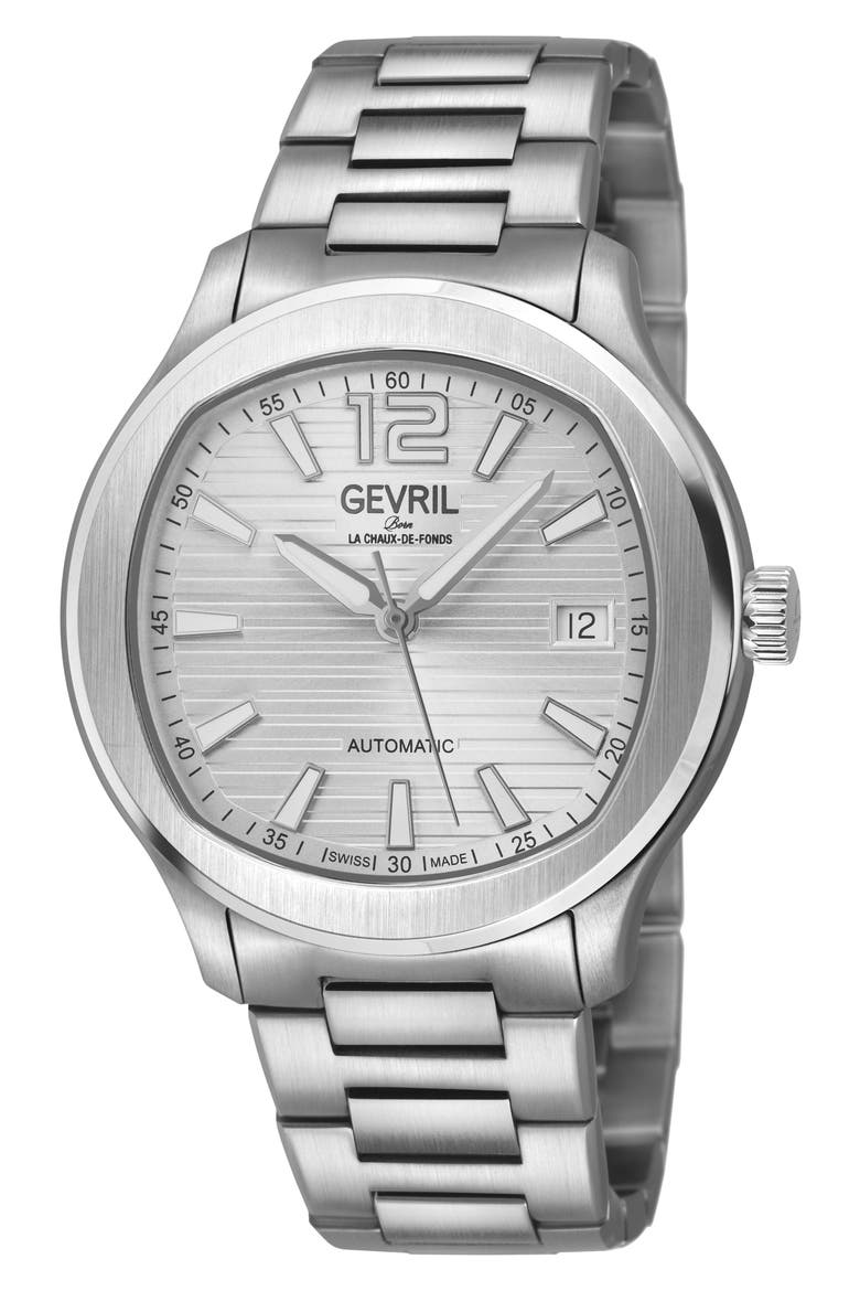 Stuyvesant Automatic Bracelet Watch, 42mm, Main, color, SILVER