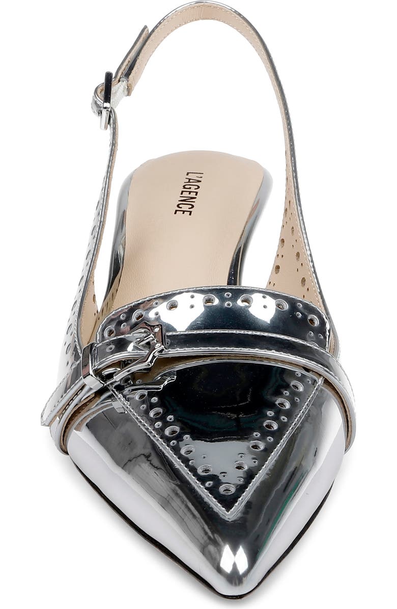 L'AGENCE Lourdes Slingback Pointed Toe Kitten Heel Pump, Alternate, color,