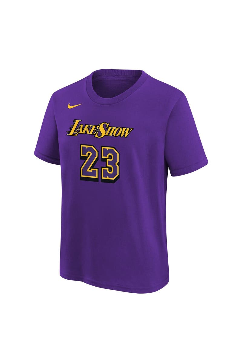 Nike Youth Nike LeBron James Purple Los Angeles Lakers 2024/25 City Edition Name & Number T-Shirt, Alternate, color, 