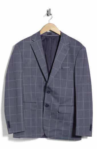 Windowpane Check Stretch Knit Sport Coat